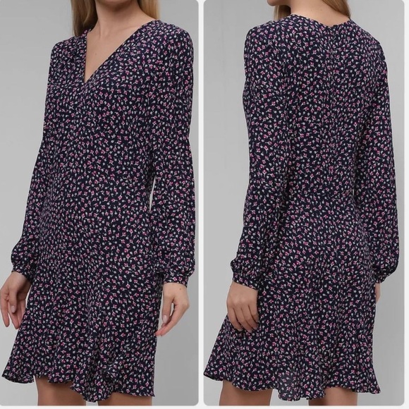 Lauren Ralph Lauren Georgette French Navy Pink Floral Fit and Flare Dress size 2 - Picture 16 of 16